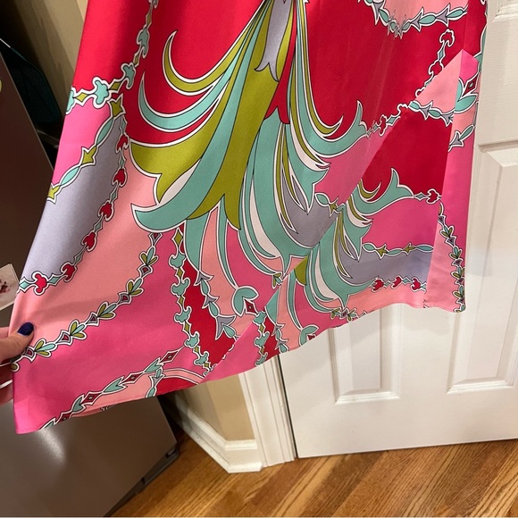 VTG Laundry by Shelli Segal 100% Silk Halter Midi Dress Pink Paisley Floral 4 - Picture 9 of 11